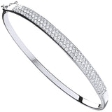 White Gold Pave Set CZ Bangle