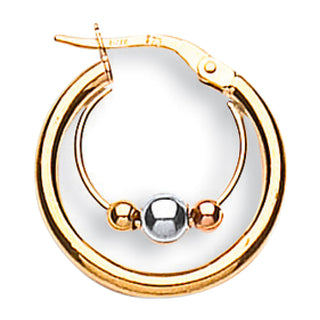Y W & Rose Gold 20mm Fancy Hoop Earrings