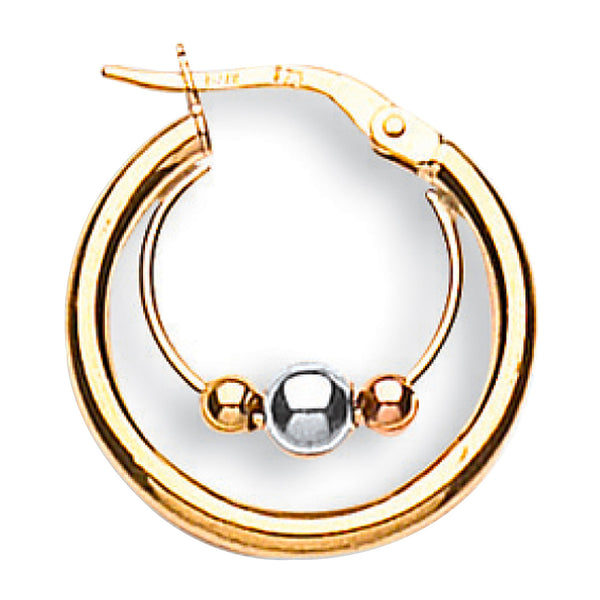 Y W & Rose Gold 20mm Fancy Hoop Earrings