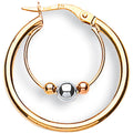 Y W & Rose Gold 25mm Fancy Hoop Earrings