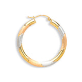 Y W & Rose Gold D/c 30mm Hoop Earrings