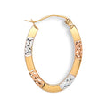 Y W & Rose Gold D/c Oval Creoles 1.1g
