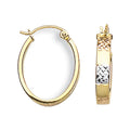 Y W & Rose Gold D/c Oval Creoles 1.1g (£190)