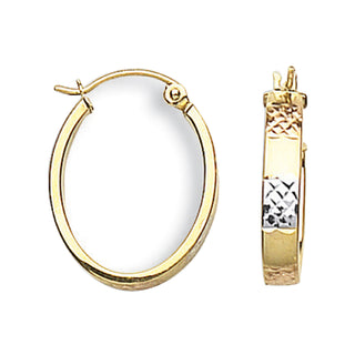 Y W & Rose Gold D/c Oval Creoles 1.1g (£190)
