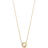Y, W & Rose Gold Entwined 3 Rings CZ Necklace
