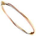 Y, W & Rose Gold Hollow Tube Ladies Bangle