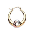 Y W & Rose Gold Large Hollow Fancy Hoop Earrings
