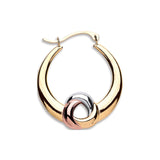 Y W & Rose Gold Large Hollow Fancy Hoop Earrings