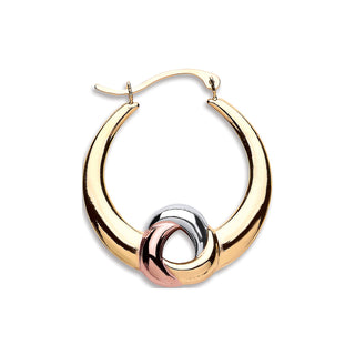 Y W & Rose Gold Large Hollow Fancy Hoop Earrings