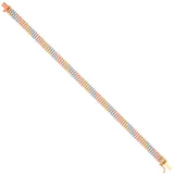 Y, W & Rose Gold Panther Link Ladies Bracelet