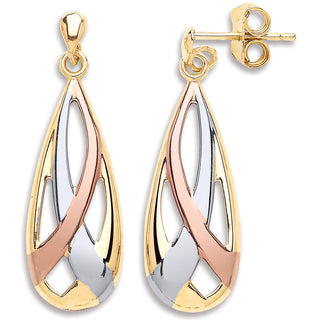 Y W & Rose Gold Teardrop Earrings (£235)