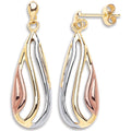 Y W & Rose Gold Teardrop Earrings