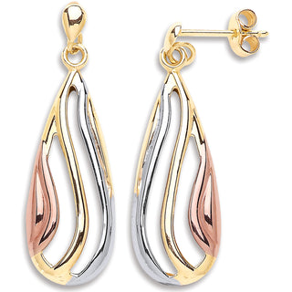Y W & Rose Gold Teardrop Earrings