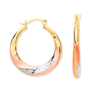 Y, W & Rose Gold Twist Hoop Earrings (£135)