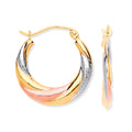 Y, W & Rose Gold Twist Hoop Earrings