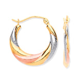 Y, W & Rose Gold Twist Hoop Earrings