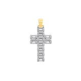 Y & White Gold CZ Fancy Link 55mm Cross