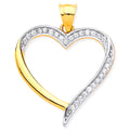 Y & White Gold CZ Heart Pendant