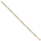 Y & White Gold Eternity Fancy Link Ladies Bracelet