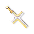 Y & White Gold Fancy CZ Cross