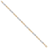 Y & White Gold Infinity CZ Ladies Bracelet