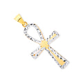 Y & White Gold Loop Top Fancy Cross
