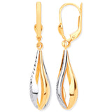 Y & White Gold Teardrop Style Earrings