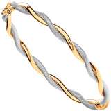 Y&White Gold Twist Hollow Oval Bangle