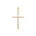 Y & White Gold With Illusion D/c Plate Cross
