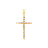 Y & White Gold With Illusion D/c Plate Cross