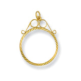 Yellow Gold 1/2 D/c Scroll Top Sovereign Pendant