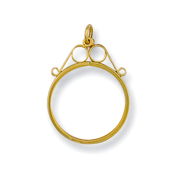 Yellow Gold 1/2 Scroll Top Sovereign Pendant