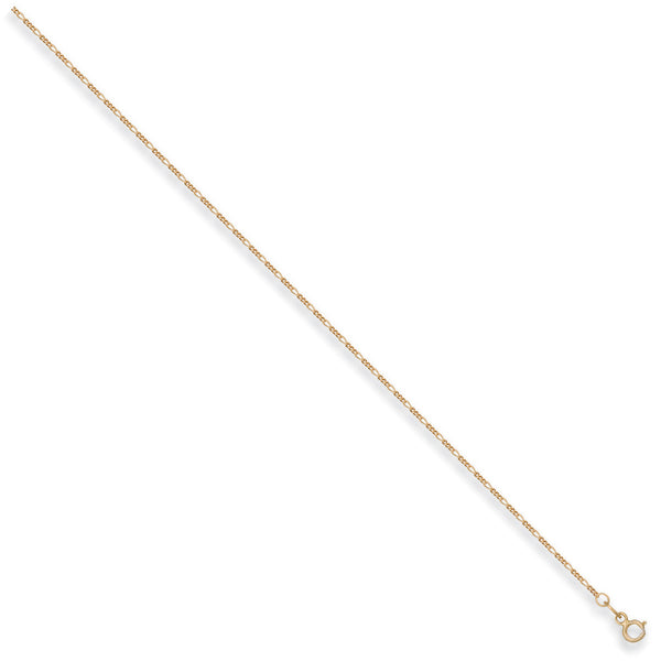 Yellow Gold 1.3mm Figaro Chain