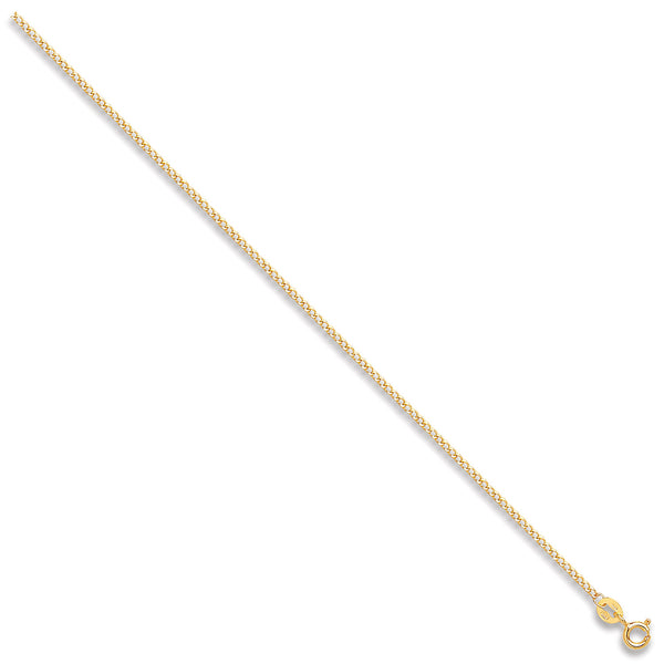 Yellow Gold 1.5mm Classic Hollow Curb Chain 20