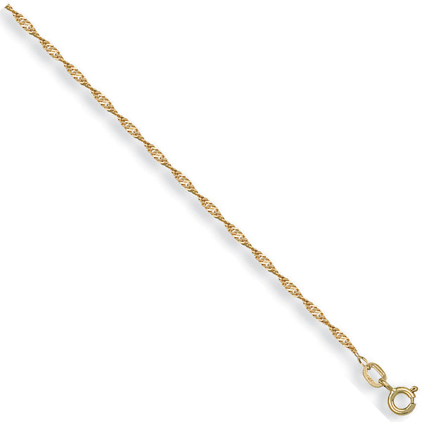Yellow Gold 1.6mm Singapore Chain 16