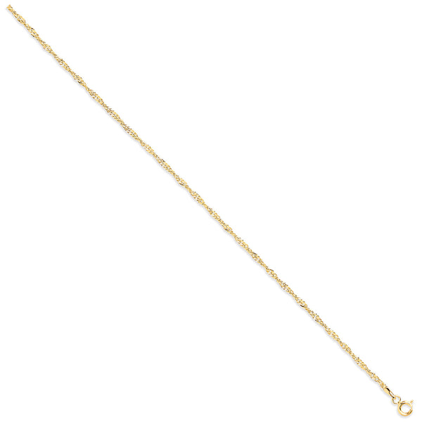 Yellow Gold 1.9mm Hollow Singapore Chain