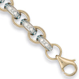 Yellow Gold 10.0mm Plain & CZ Belcher Chain