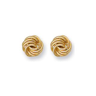 Yellow Gold 10mm Fancy Knot Stud Earrings