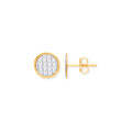 Yellow Gold 10mm Moondust Stone Illusion Effect Studs