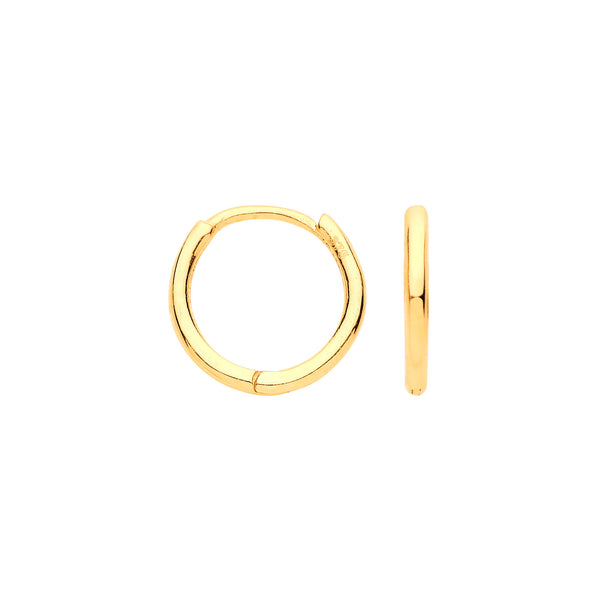 Yellow Gold 10mm Plain Hinged Sleepers