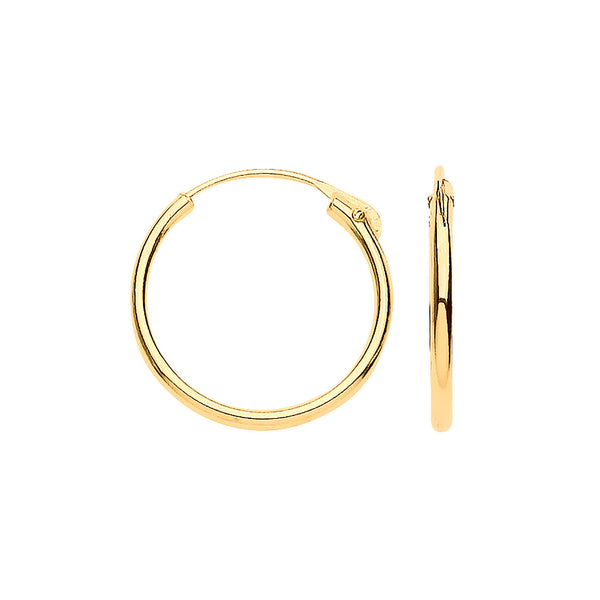 Yellow Gold 10mm Plain Sleepers