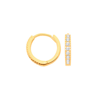 Yellow Gold 11.7mm CZ Huggies