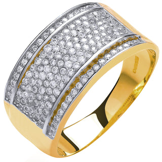 Yellow Gold 11mm Bombay CZ Ring