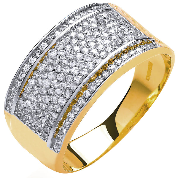Yellow Gold 11mm Bombay CZ Ring