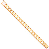 Yellow Gold 12mm Casted Grain Edge Gents Bracelet 08