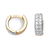 Yellow Gold 12mm CZ Huggies