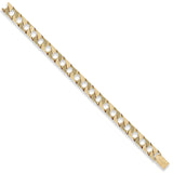 Yellow Gold 12mm Plain & Bark Casted Curb Bracelet