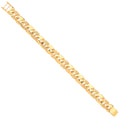 Yellow Gold 12mm Plain & Engraved Anchor Link Gents Bracelet