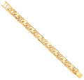 Yellow Gold 14mm Plain & Engraved Anchor Medium Link Gents Bracelet