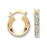 Yellow Gold 14mm Round Crystal Hoop